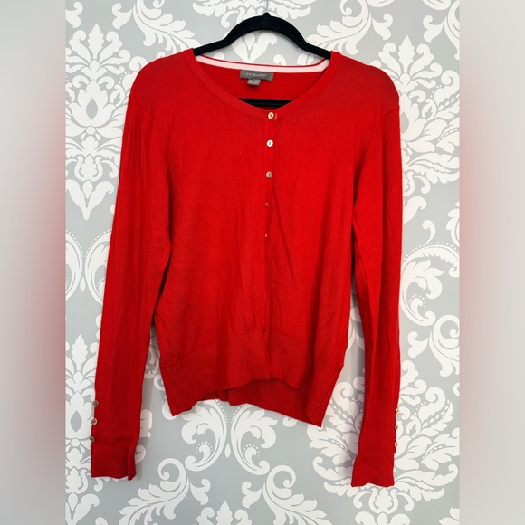 •4/$25- Primark Gold Button Rudy Red Cardigan - Picture 1 of 3